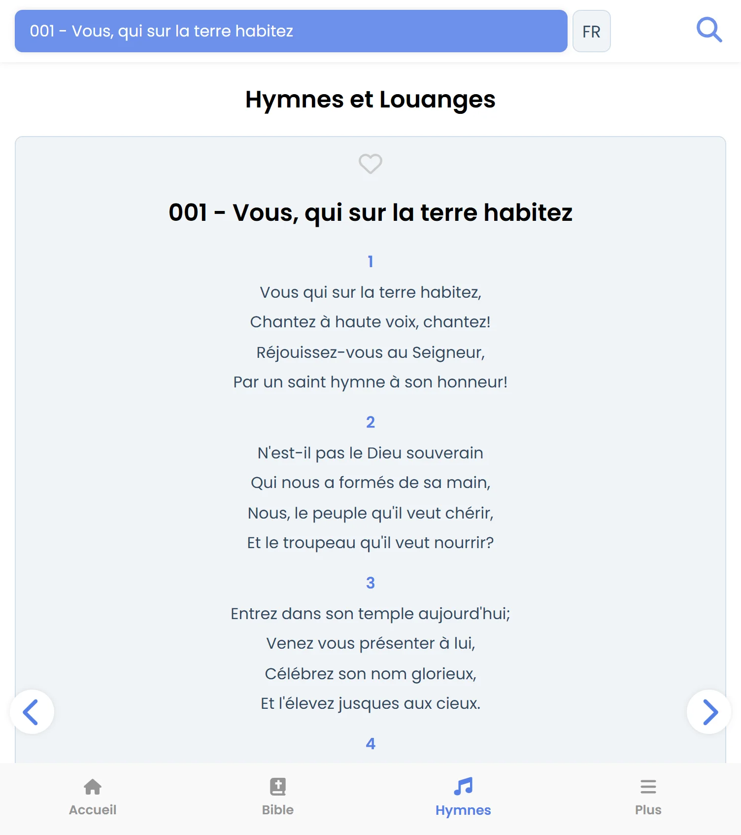 Hymnes tablette Bible Louanges