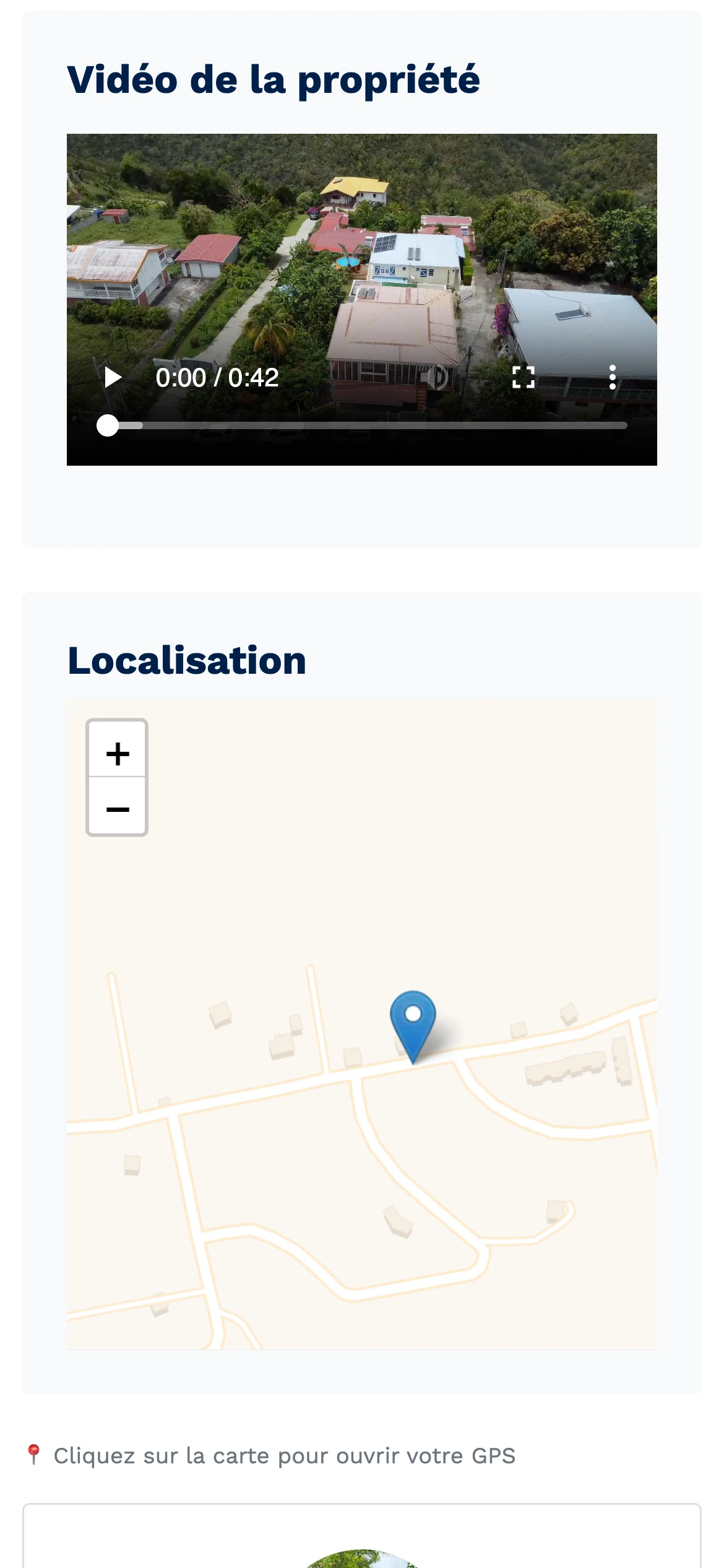Écran mobile navigation Bonnes Affaires Immo