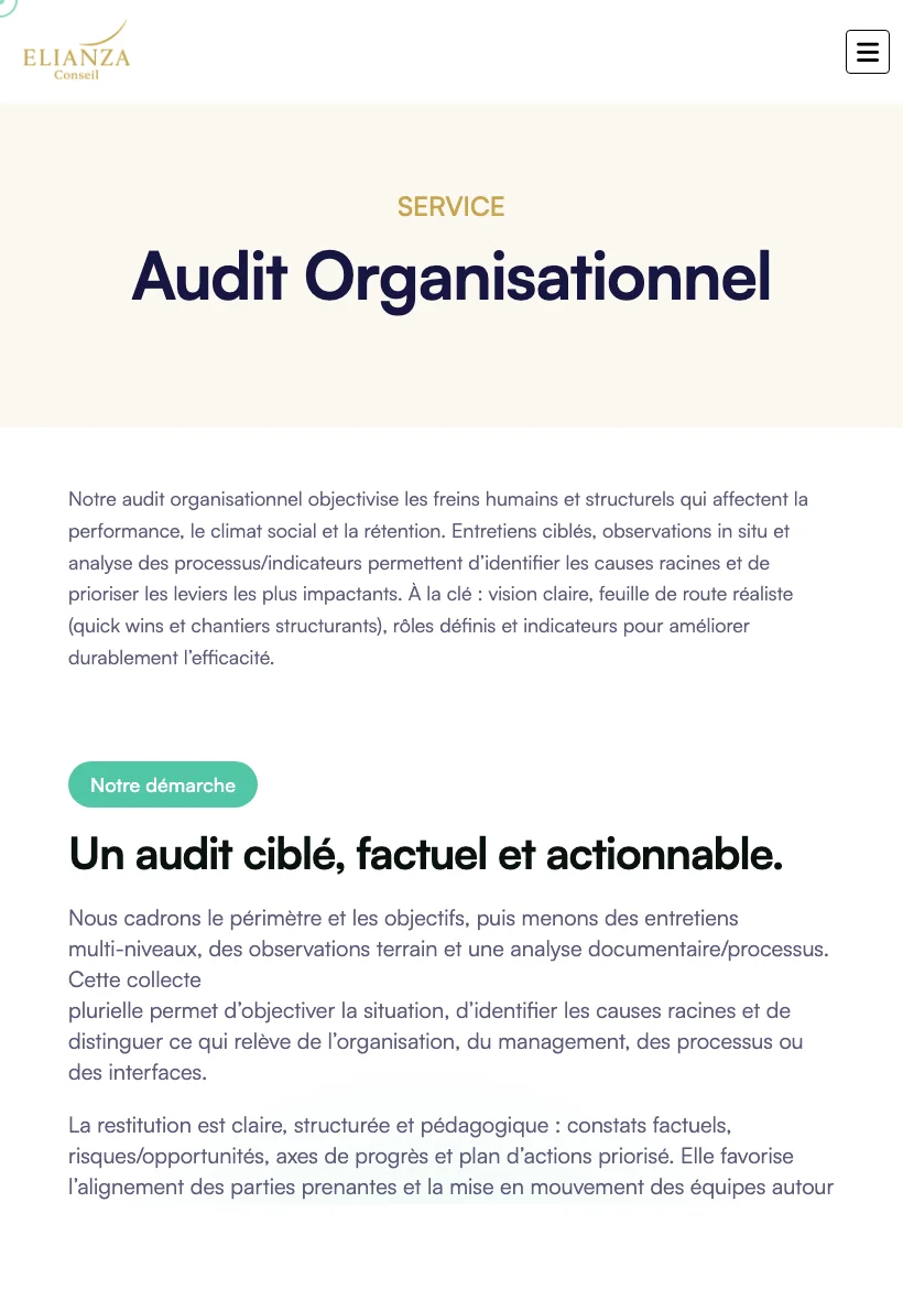 Services tablette Elianza Conseil