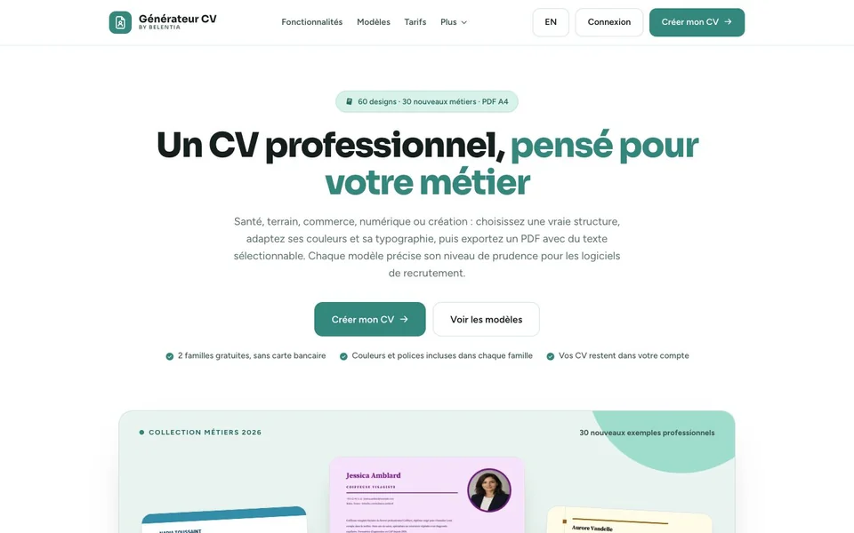 Générateur CV Belentia