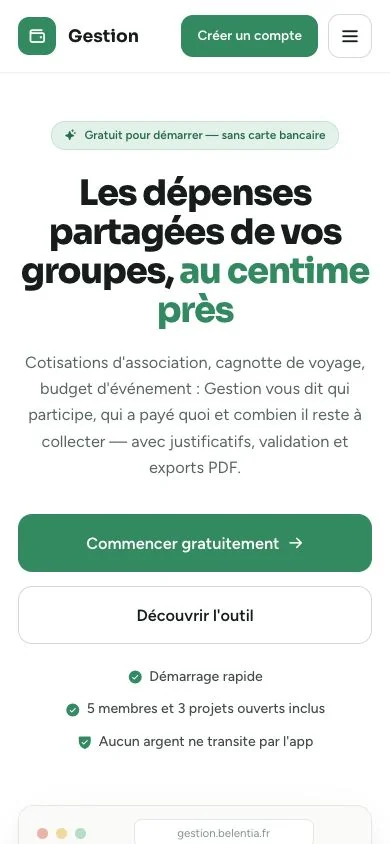 Belentia Gestion — mobile website