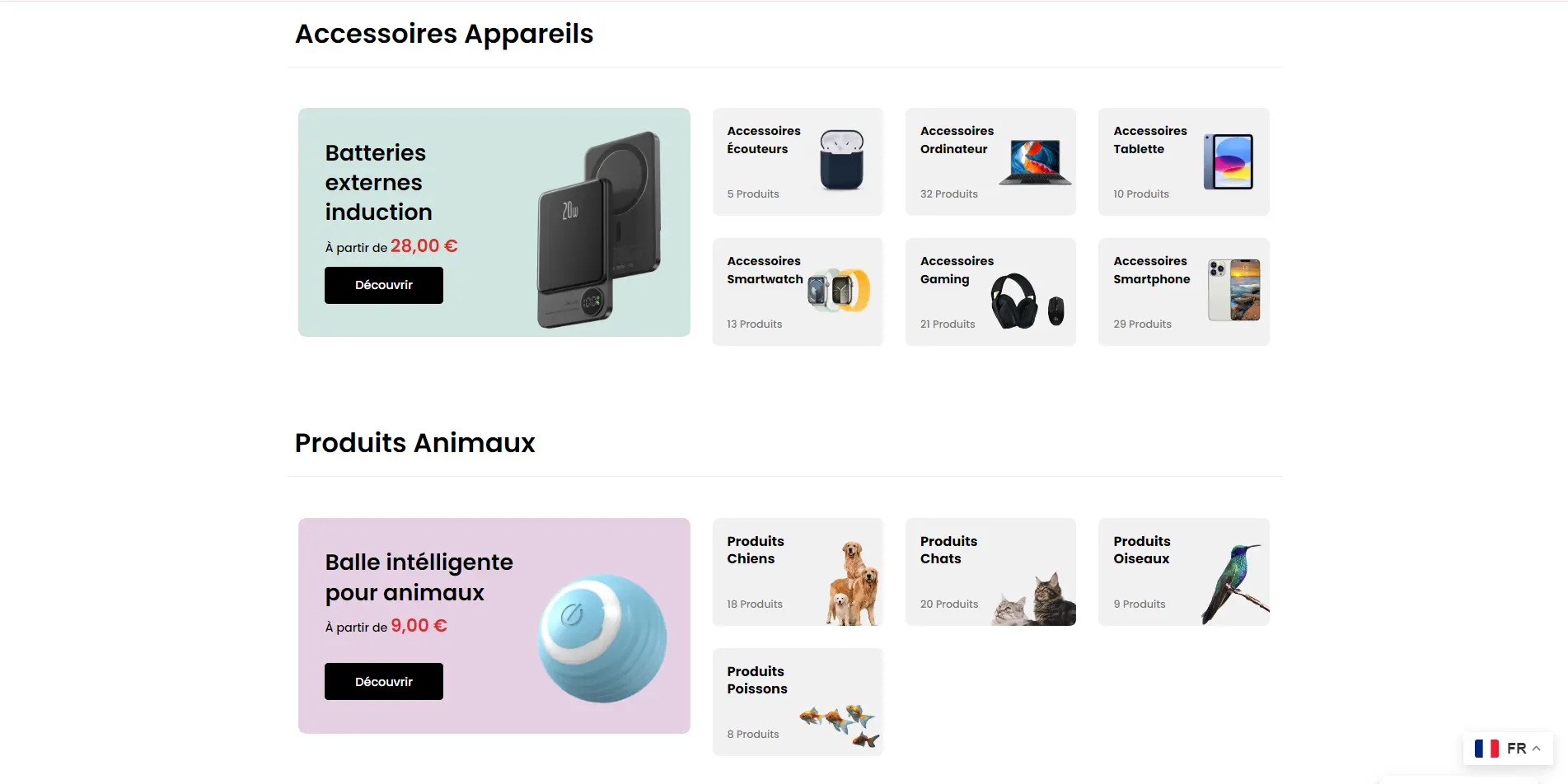 Kava Shop desktop product section
