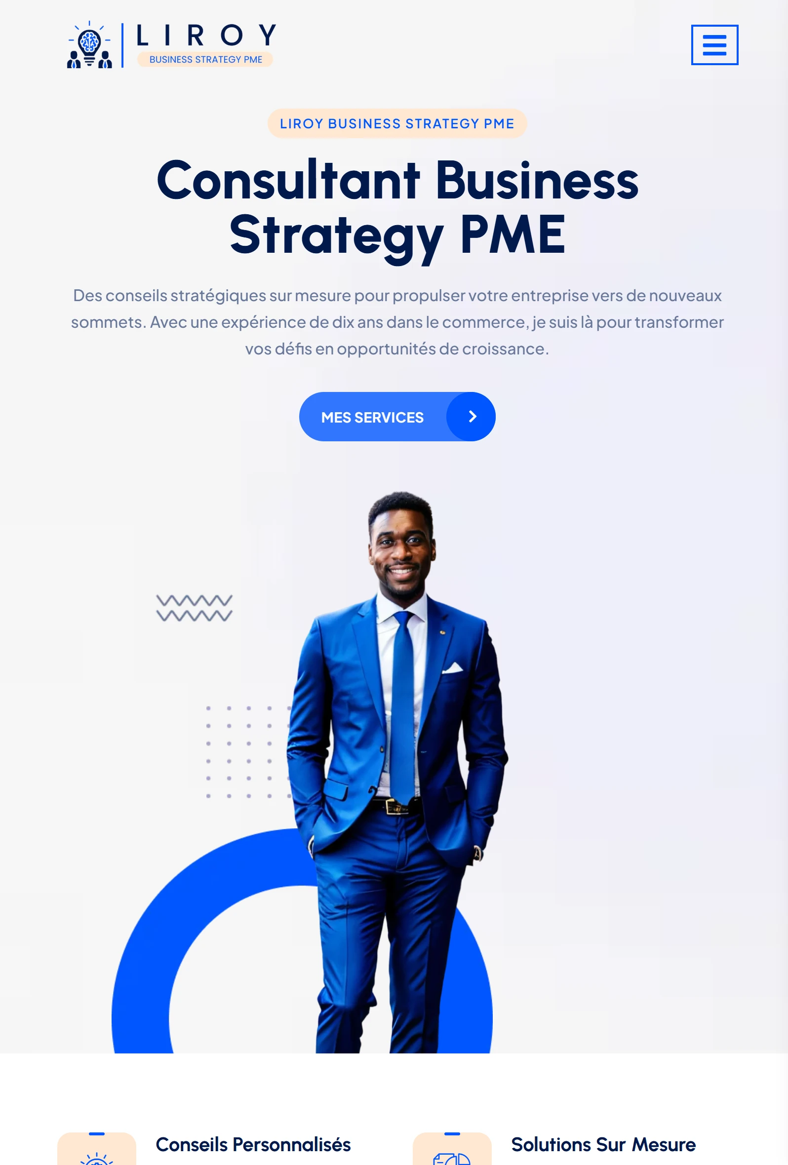 Liroy Business Strategy PME tablet home page