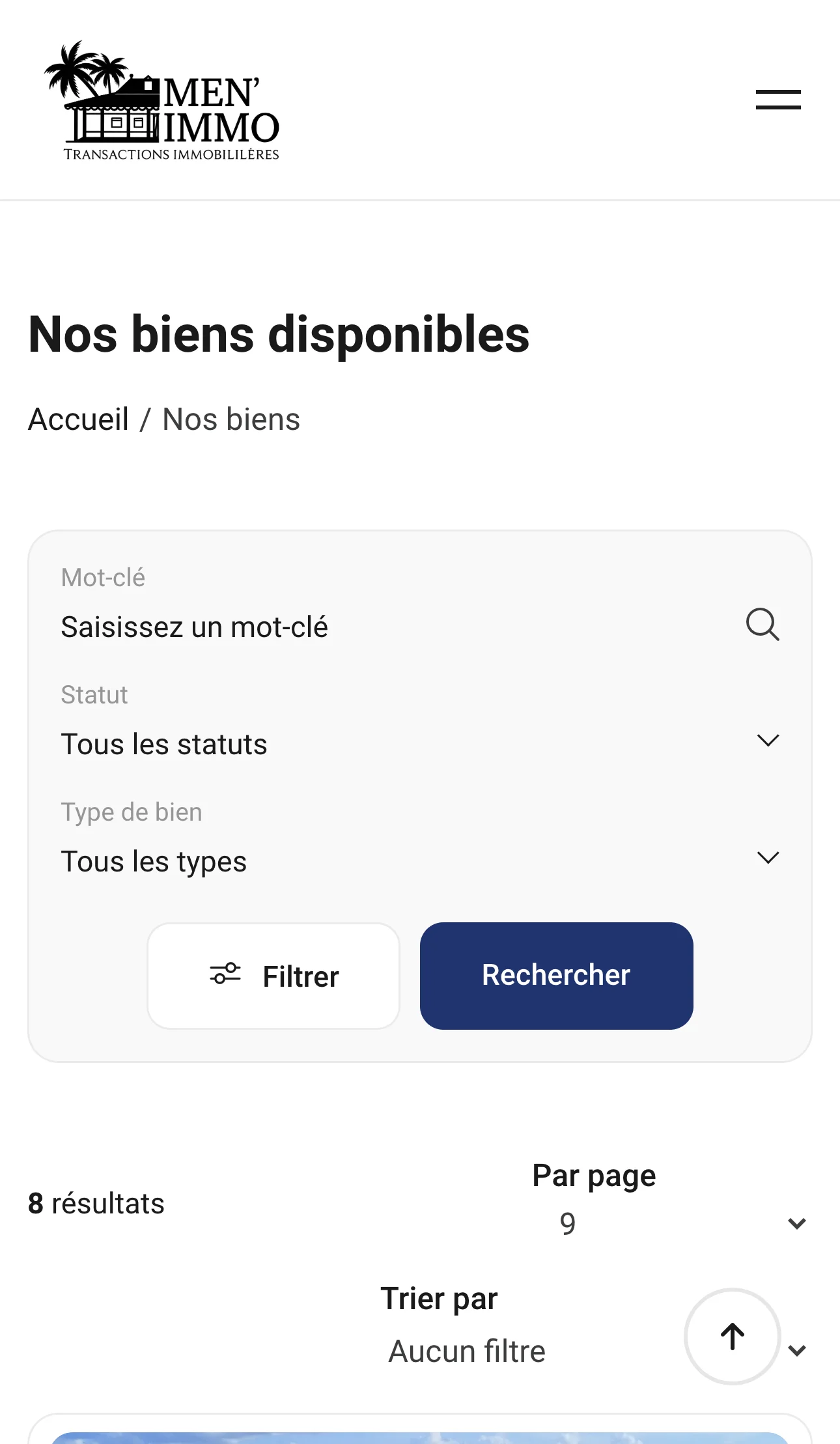 Recherche mobile Men'Immo