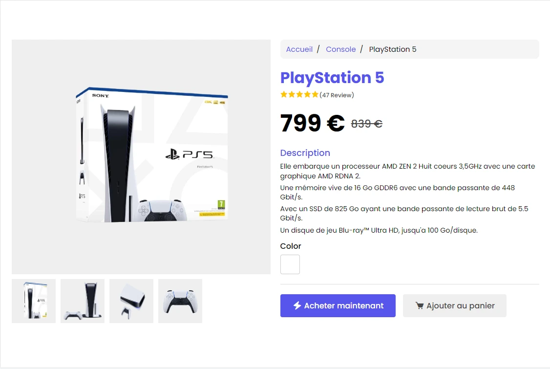 Version desktop PS5 / XBOX 1