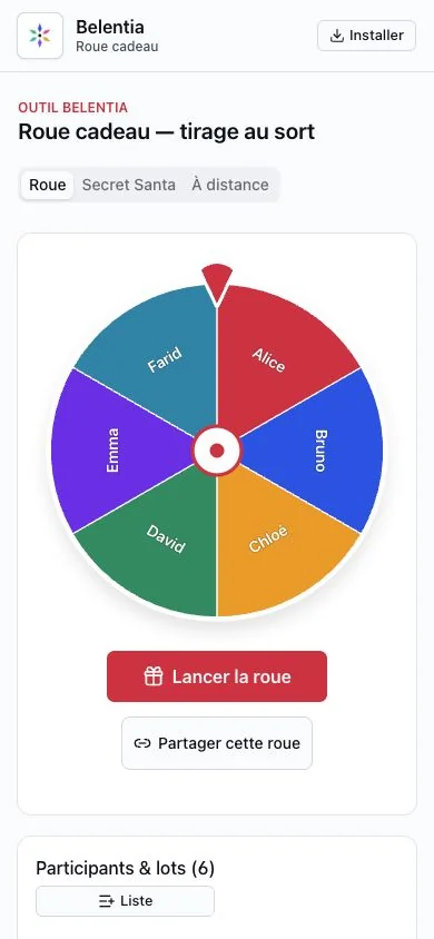 Roue Cadeau — mobile website