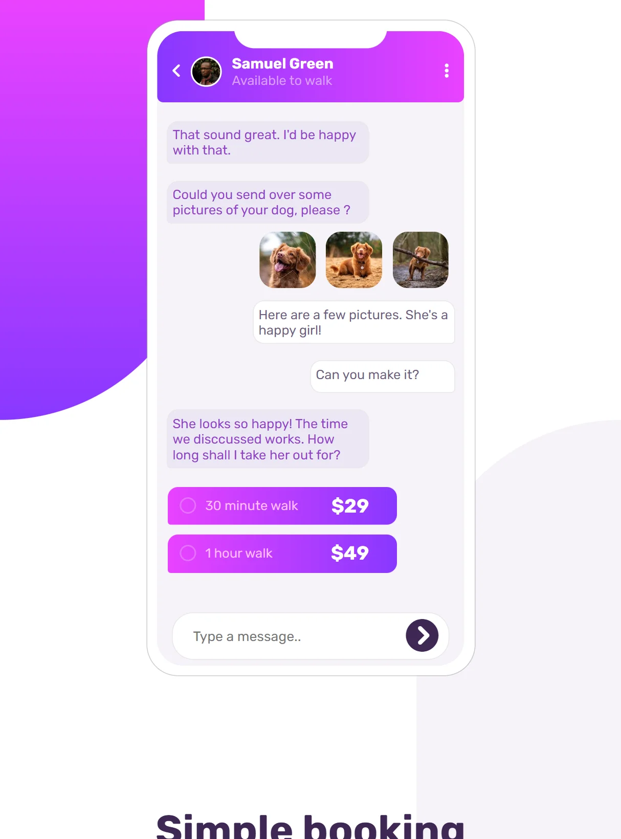 Version tablette Tchat App 1