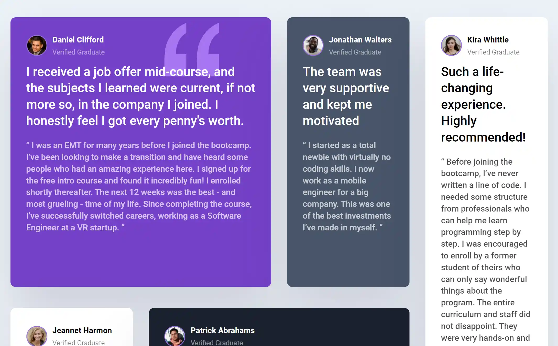 Version desktop Testimonials 2