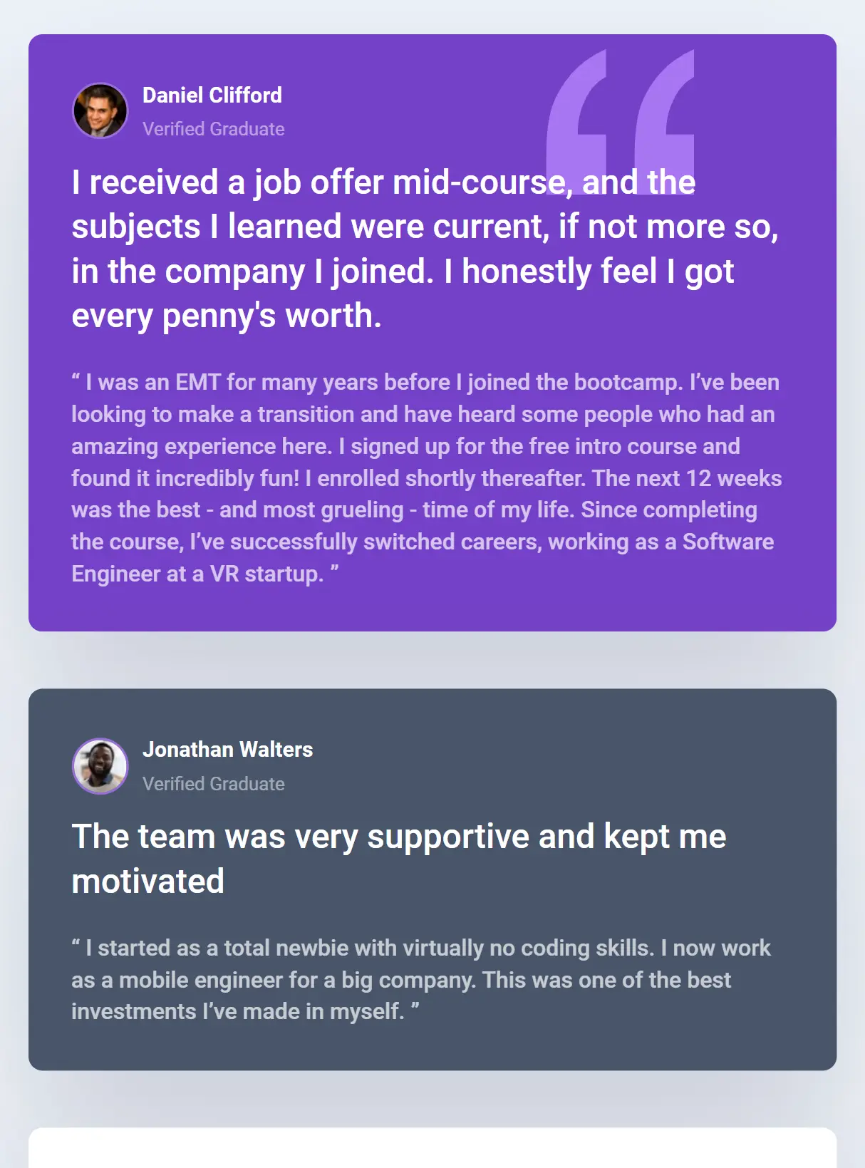 Version tablette Testimonials 1
