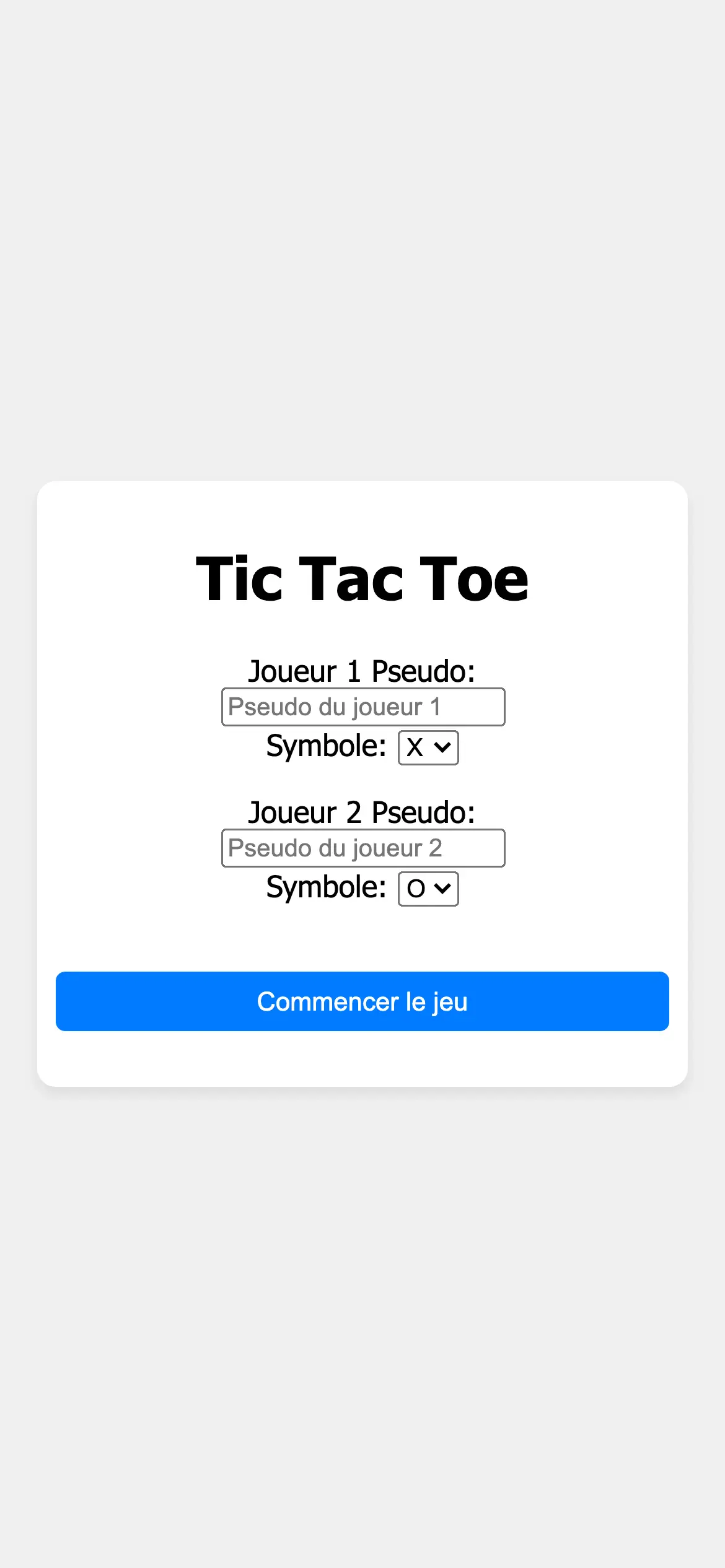 Apercus complementaires Tic Tac Toe 1