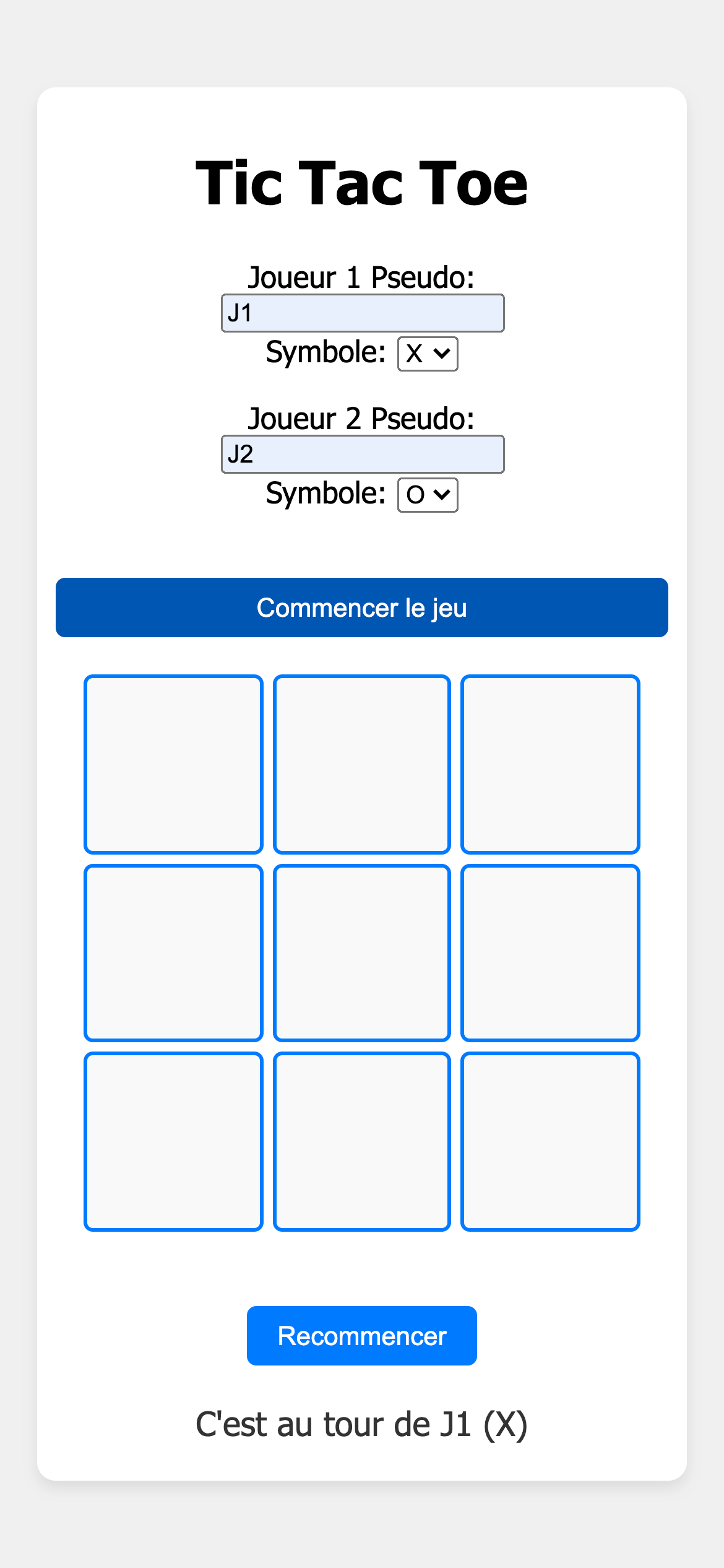 Apercus complementaires Tic Tac Toe 2